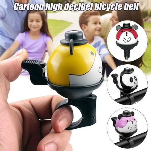 Vista 5 de Campanas de bicicleta para niños, personalidad cortada de dibujos animados panda de alto decibelio campanas de ciclismo fuerte y nítido sonido claro