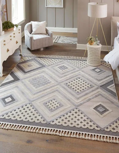 Vista 10 de Unique Loom Colección Arlo Alfombra de área - Hannah (rectangular 2' 0" x 3' 0", beige arenoso/gris)