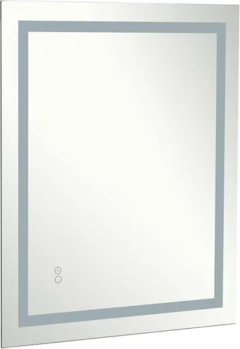 Vista 4 de Espejo LED para baño con luces, regulable, antivaho, espejo de baño iluminado con botón táctil inteligente, función de memoria (horizontal/vertical)