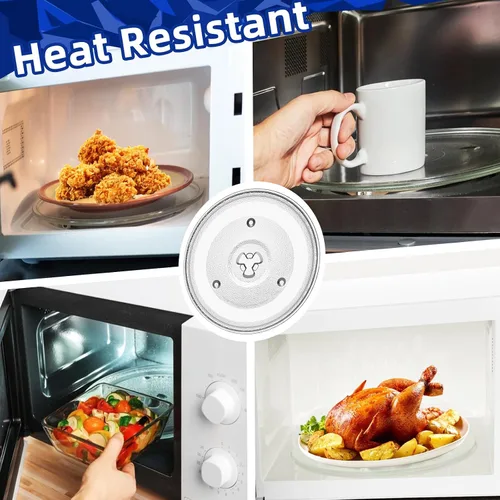 Vista 5 de Plato de vidrio para microondas de 10.6" compatible con microondas Hamilton Beach de 0.9 pies cúbicos. Reemplazo de la placa de vidrio MP-P23