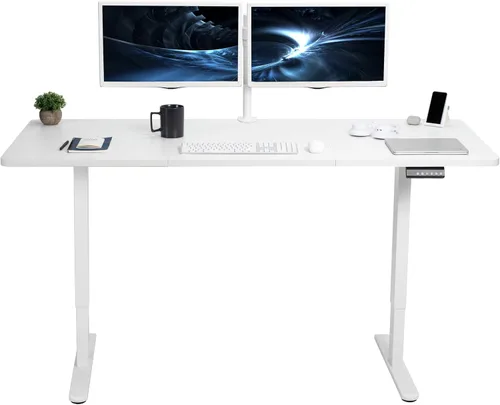 Vista 17 de VIVO DESK-KIT-E2B1B - Escritorio eléctrico de pie con motor doble, ajuste de altura de memoria, serie E2B, marco negro superior negro, DESK-KIT-E2B1B