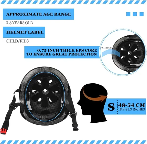 Vista 2 de Kingdder 8 Pcs Kids Bike Helmets Bulk CPSC Certified Toddler Skateboard Adjustable Kids Bike Helmet Ages 5-8 Years Old Boys Girls for Skateboard
