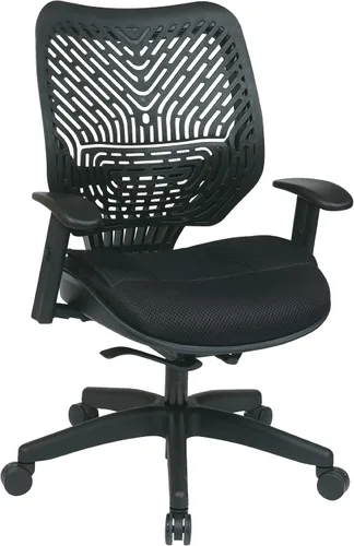 Vista 6 de Space Seating 86 REVV Series - Silla de escritorio autoajustable SpaceFlex con respaldo lumbar y asiento de malla acolchado, Raven Negro