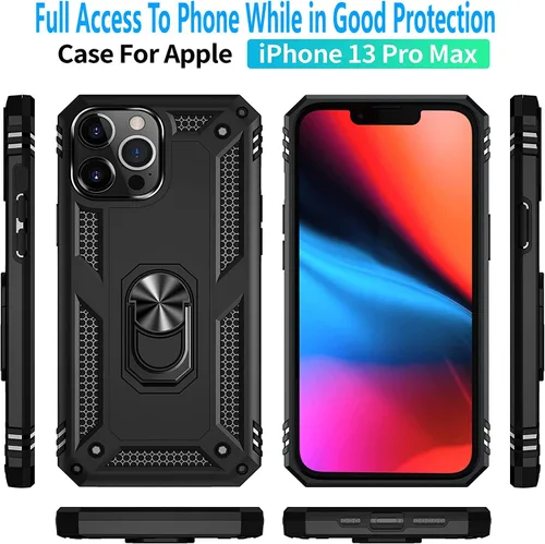 Vista 3 de STARSHOP Funda compatible con iPhone 13 Pro Max, con [protector de pantalla de vidrio templado incluido], cubierta protectora contra caídas de grado