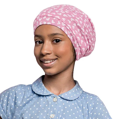 Vista 2 de Alnorm Gorro de dormir de pelo rizado para niños Slouch Baggy Hat Jersey Beanie Light Pink, Rosa claro