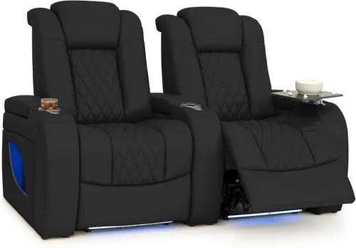 Vista 83 de Seatcraft Asientos de cine en casa Virtuoso LT Tawny Single reclinable Leonado