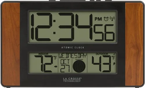 Vista 9 de La Crosse Technology Reloj digital de pared/mesa atómico, 11.1 x 6.5 pulgadas (513-1417BS)