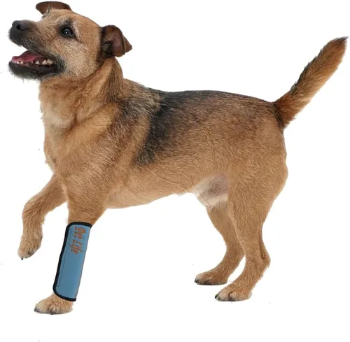 Vista 2 de Pet Life ® Mangas reflectantes y protectoras de neopreno extremo para perros, mangas para articulaciones de mascotas con cierres de gancho y bucle