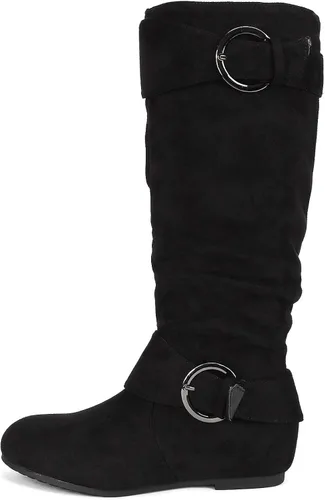Vista 2 de DREAM PAIRS Women's Wide Calf Knee High Boots, Fur-lined Low Hidden Wedge Boots