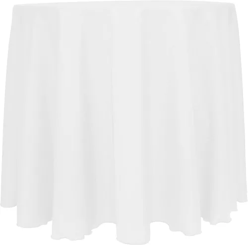 Vista 65 de Mantel reversible de satén Shantung de Ultimate Textile Majestic de 114" redondo, Satin, Paquete de 2