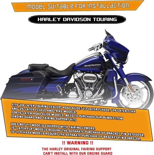 Vista 6 de Kinglemc Barra de Choque para Motor Guarda de Carretera para Harley Davidson Touring Road Glide Road King Street Glide Electra Glide CVO y Modelos
