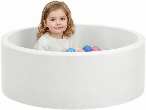 Vista 11 de Wilwolfer Piscina de bolas de espuma para bebés de Wilwolfer para niños pequeños: 47.2 x 13.8 pulgadas, piscina de bolas extra grande para niños