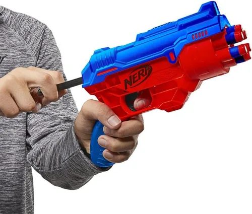 Vista 3 de Nerf Alpha Strike Boa RC-6 Blaster con tambor giratorio de 6 dardos – Fire 6 dardos seguidos – Incluye 6 dardos Nerf Elite