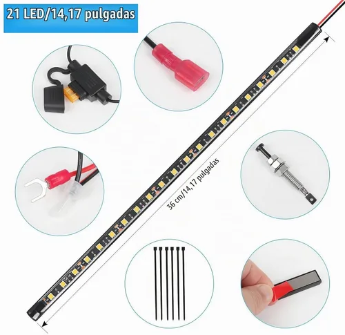Vista 3 de GraceYou - Kit de luces LED para debajo del capó, impermeable, 12 V, luces LED para automóvil, barras, capó de automóvil, luces de inspección