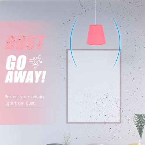 Vista 9 de DOITOOL Pantalla de repuesto para lámpara de araña de tela color macarrón rosa intenso