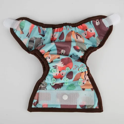 Vista 4 de Funda para pañales para recién nacidos con broche y pestaña de lavado, material PUL, 1 unidad