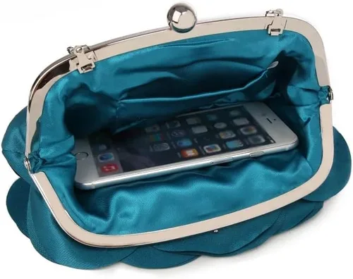 Vista 3 de ZLXDP - Bolsa de noche con flores para novia, bolso de mano, bolso de boda, fiesta, día (color E, talla 1)