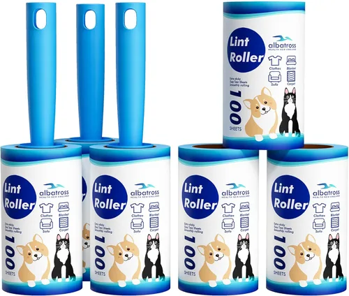 Vista 10 de Mini rodillos de pelusa extra pegajosos para viajes, 150 hojas de tamaño pequeño portátiles para eliminación de pelusa para mascotas y recogida