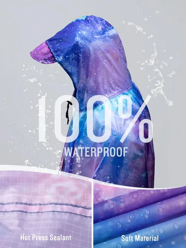 Vista 2 de Impermeable con capucha estilo poncho, para hombres y mujeres