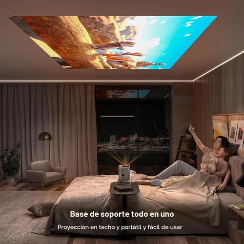Vista 6 de [Netflix oficial y enfoque automático] Proyector VOPLLS 4K con WiFi y Bluetooth, sonido estéreo 3D y proyector de video Keystone automático