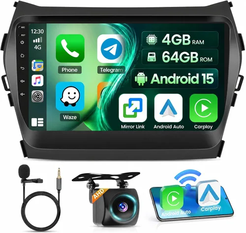 Vista 8 de [Roinvou] Radio de coche Android 15 de 2+64 GB para Hyundai Santa Fe IX45 2013-2017