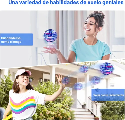 Vista 2 de Ciniffo - Juguete de pelota de orbe volador 2025 – Spinner boomerang mini dron con control de mano y luz, bola de globo cósmico flotante, regalo