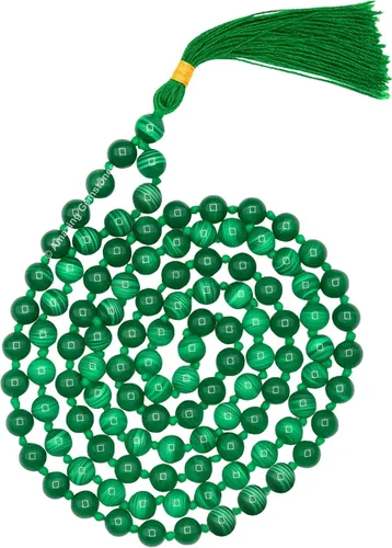 Vista 111 de Collar y Pulsera de Cuentas de Oración Japa Mala de Amazing Gemstone, 108 Cuentas para Meditación turquesa (African Turquoise)