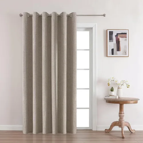 Vista 34 de Joydeco Cortinas opacas de 84 pulgadas de largo, 2 paneles burg, cortinas de oscurecimiento de habitación para dormitorio, cortinas térmicas Negro