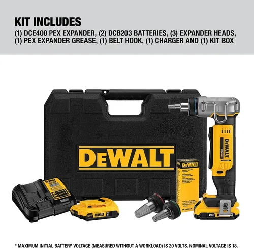 Vista 4 de DEWALT Kit de herramienta expandidor PEX 20V MAX*, 1 pulgada (DCE400D2)