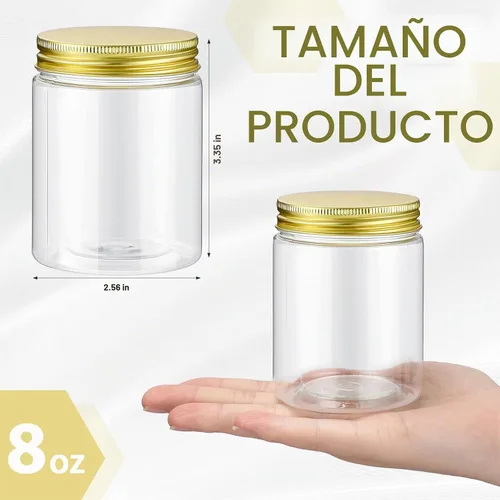 Vista 2 de Wesiti 30 recipientes de plástico transparente de 8 onzas con tapa, tapa