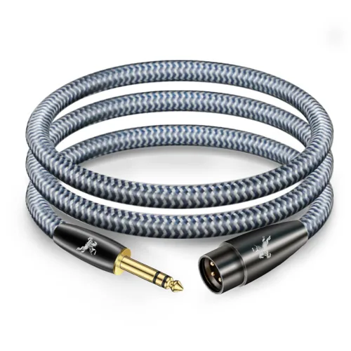Vista 6 de Cable XLR equilibrado, paquete de 2, macho a hembra, 3 pines, 2.4 pies/2.5 ft, chapado en oro de 24 quilates