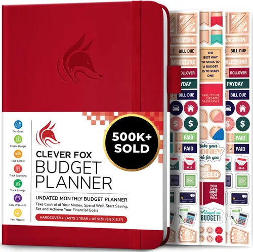 Vista 29 de Clever Fox Planificador de presupuesto de bolsillo, mini cuaderno de seguimiento de gastos. Organizador de presupuestos mensual, cuaderno