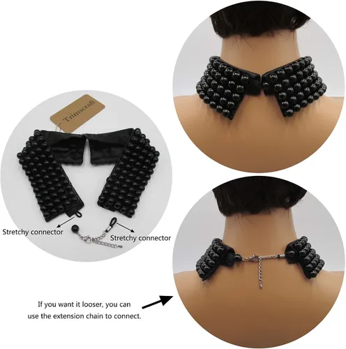 Vista 5 de Trimscraft collar collar de perlas simuladas desmontable falso collar gargantilla ropa accesorio para mujer