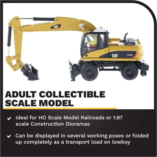Vista 3 de Diecast Masters Excavadora de ruedas Caterpillar M318D HO Series Vehículo