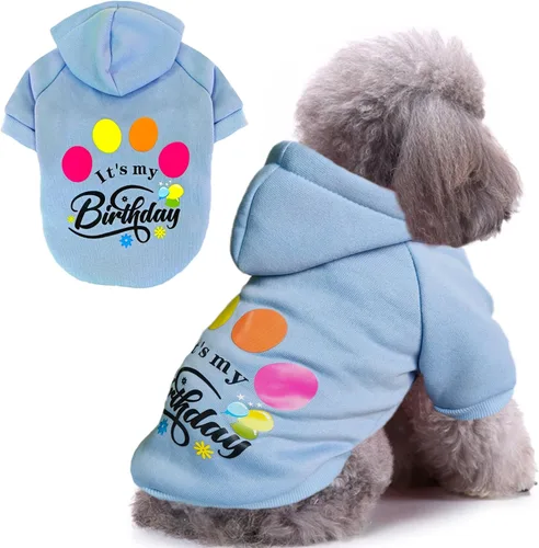 Vista 10 de Jecikelon Sudaderas con capucha para perros de invierno con estampado, ropa cálida para perros pequeños, abrigo de chihuahua, ropa para cachorros