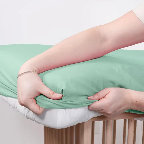 Vista 6 de The Peanutshell Sábanas de cuna, neutrales, juego de sábanas ajustables para cama de bebé, colchón de cuna de tamaño estándar, 52 x 28 pulgadas