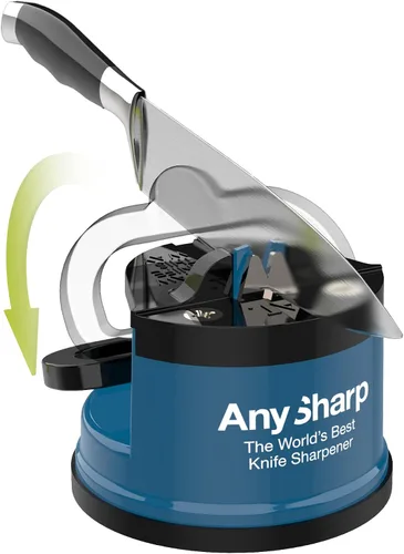 Vista 2 de AnySharp – EDICIONES – Afilador de cuchillos sin manos - Herramienta de afilado fácil de usar con base de succión PowerGrip y ángulo preestablecido