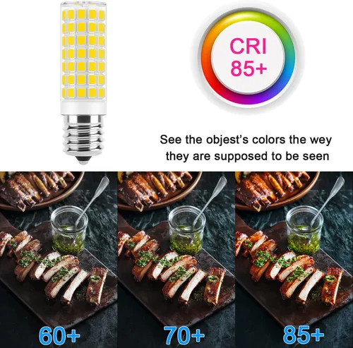 Vista 5 de Bombilla LED E17 Regulable, Bombilla de 7W para Microondas y Estufa, 120V 60W Equivalente a Incandescente, Blanco Cálido 3000K, Compatible