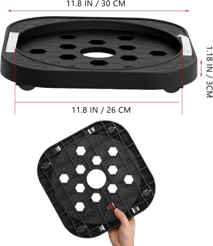 Vista 2 de iplusmile Bandeja de tanque de gas, base de cilindro de propano móvil, bandeja de soporte de tanque de propano con rueda para envío de cilindros
