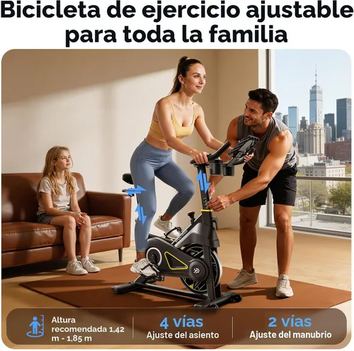 Vista 3 de YPOO Exercise Bike Adjustable Magnetic Resistance 330LBS,APP Courses