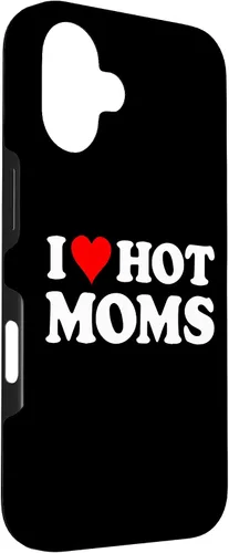 Vista 3 de Funda con texto en inglés "I Love Hot Moms Red Heart para iPhone 16
