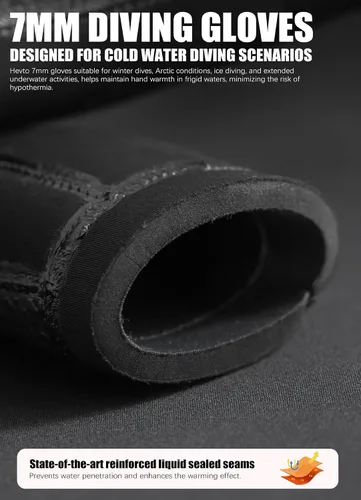 Vista 2 de Hevto Guantes de neopreno de 0.118 pulgadas y 0.197 pulgadas para hombres y mujeres, guantes de buceo GBS para mantener el calor en agua fría