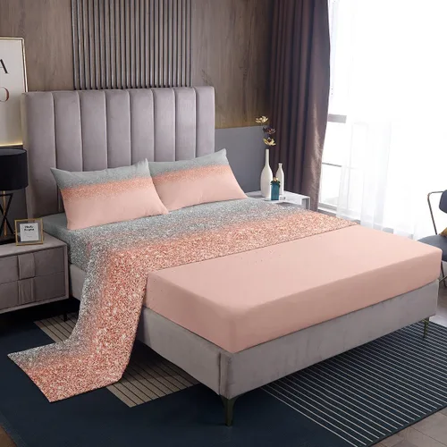 Vista 10 de Manfei Juego de sábanas con purpurina tamaño individual, juego de ropa de cama negro y gris para decoración de habitación de niños, niñas