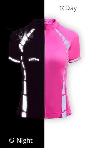 Vista 7 de ReflecToes Camiseta de ciclismo de alta visibilidad - Reflectante Hi-Viz Ciclismo Camisa Hombres y Mujeres