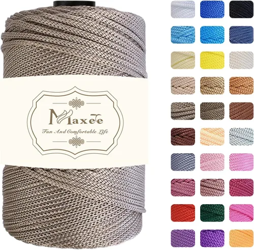 Vista 53 de Cordón de macramé de poliéster de alta calidad de 0.118 in × 218 yardas, 0.118 in, 100% polipropileno, ideal para ganchillo, ganchos de pared