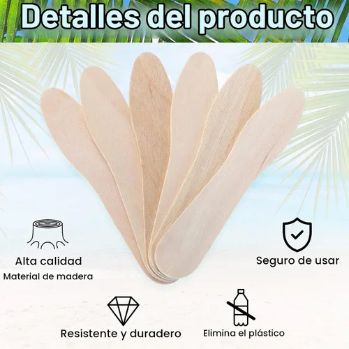 Vista 3 de Skylety 4000 piezas mini cucharas de muestra cucharas de madera para postre
