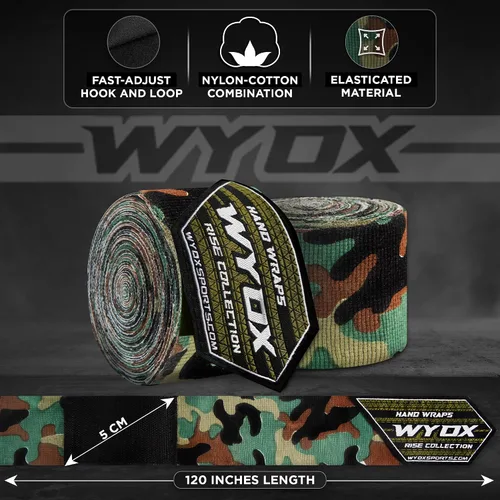 Vista 2 de WYOX Gel Boxing Hand Wraps for Men Women – Elasticated Padded Long Wrist Straps Cotton & Nylon Blend for Muay Thai MMA, Kickboxing, BJJ Combat