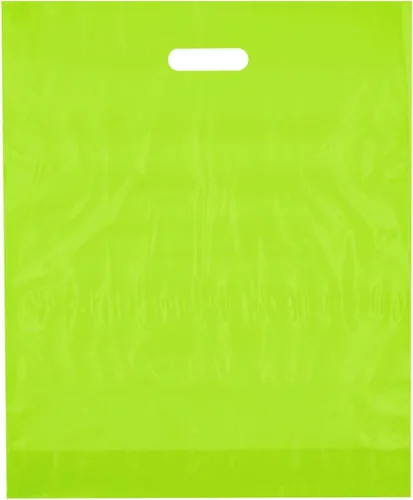 Vista 8 de Bolsas de compras de plástico con asas troqueladas de 9x12, negras, 100/cs – Bolsas marca directa