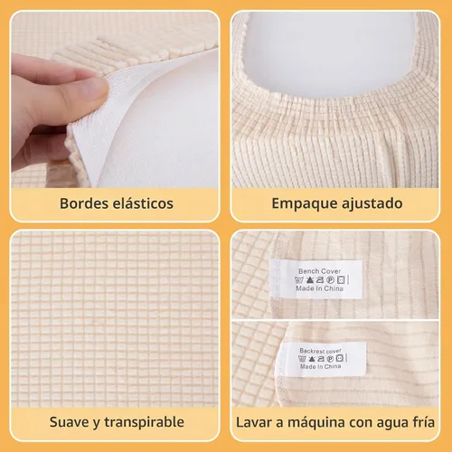 Vista 4 de RunNico Fundas de Cojines para Comedor de RV - Fundas Elásticas para Cojines de Camper - Protector de Muebles de Sofá Loveseat Extensible para RV