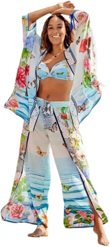 Vista 6 de Johnny Was Kimono corto Costa Azul Multi LG, Multi